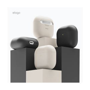 elago AirPods 4用シリコンPCハイブリッドケース ブラック EL AP4CSSCLD BK-イメージ8