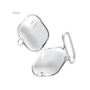 elago AirPods 4用カラビナ付きTPUケース クリア EL AP4CSTPHR TR-イメージ3