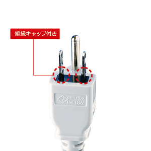 サンワサプライ 工事物件タップ(3P・2個口・1m) グレー TAP-KS2-1-イメージ6