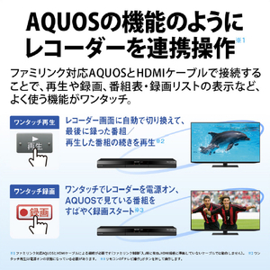 シャープ 2TB HDD内蔵ブルーレイレコーダー AQUOS ブルーレイ 2B-C20GT1-イメージ4