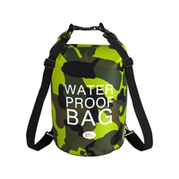 アイエス 防水カモフラージュバッグ 緑25L ベルト有 F383844-WPB-25L-GR