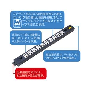 サンワサプライ サーバーラック用コンセントバー（3P・10個口） TAPMR7485-イメージ1