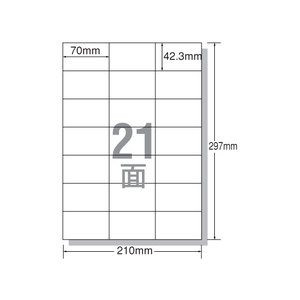 エーワン レーザー用ラベル A4 21面 500枚 F818489-28643-イメージ1