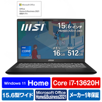 MSI ノートパソコン Modern 15 H C13M クラシックブラック MODERN-15-C13M-4374JP