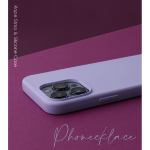 PHONECKLACE iPhone 15 Pro用ロープネックストラップ付きシリコンケース ラベンダー PN25677I15PR-イメージ7