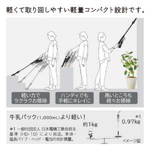 日立 サイクロン式コードレススティッククリーナー すごかるスティック ホワイト PV-BS1L W-イメージ5