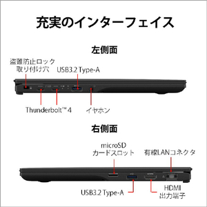 富士通 ノートパソコン e angle select LIFEBOOK ピクトブラック FMVU90H1BE-イメージ14