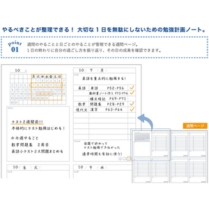 学研ステイフル QuizKnock×Gakken 勉強計画ノート ブルー FC81652-JD040-39-イメージ2