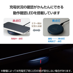 エレコム Qi規格(EPP)対応ワイヤレス充電器(12/10/7．5/5W・卓上) ネイビー W-QA26NV-イメージ6