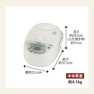 象印 IH炊飯ジャー(5．5合炊き) e angle select 極め炊き ホワイト NW-VP10E3-WA-イメージ9