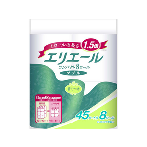 大王製紙 エリエール トイレットティシュー コンパクト 45mダブル 8ロール F044937-723496-イメージ1