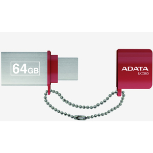 A-DATA UC380 USB3．2 Gen1 Type-C/A デュアル 64GB e angle select レッド AUC380-64GREES-イメージ2