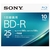 SONY 録画用25GB 1層 1-4倍速対応 BD-R追記型 ブルーレイディスク 10枚入り 10BNR1VJPS4-イメージ1