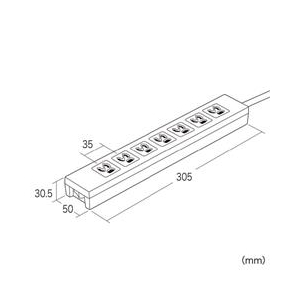 サンワサプライ 電源タップ(7個口・3P・5m) TAP-F37-5KR-イメージ3