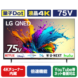 LGエレクトロニクス 75V型4Kチューナー内蔵4K対応液晶テレビ 75QNED90TJA-イメージ1