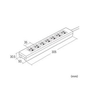 サンワサプライ 電源タップ(7個口・3P・3m) TAP-F37-3R-イメージ3