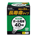 エルパ ボール球 E26口金 全光束420lm(40W長寿命タイプ) 電球色相当 GW100V40W95ASL