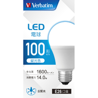 Verbatim LED電球 E26口金 全光束1600lm(14．0W一般電球・広配光タイプ) 昼光色相当 LDA14D-G/LCV3