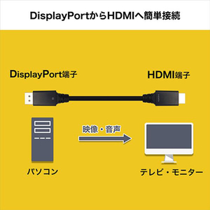 ホ－リック Displayport→HDMI変換ケーブル 5m DPHA50-715BB-イメージ3