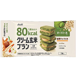 アサヒグループ食品 クリーム玄米ブラン 80kcal 抹茶キャラメル 3個入 FCR7642-イメージ1