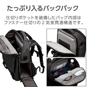 エレコム offtoco for travelers バックパック ブラック BM-OFC01BK-イメージ4