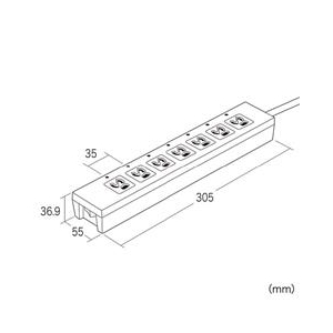 サンワサプライ 電源タップ(3P・7個口・5m) TAP-F37-5CLZ-イメージ3