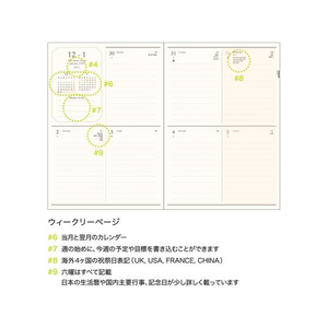 エルコミューン 手帳 2025 B6 週間 タコヤキ FC642SG-DRWK605-イメージ4