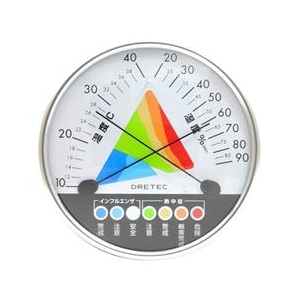 ドリテック 熱中症・インフルエンザ警告温湿度計 ホワイト O311WT-イメージ1