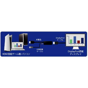 アイネックス HDMI-DisplayPort変換ケーブル ブラック AMC-HDDPA-イメージ3