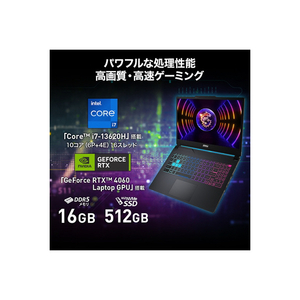 MSI ノートパソコン オリジナル Cyborg 15 A13V ブラック&スケルトン CYBORG15-A13VFK-4075JP-イメージ3