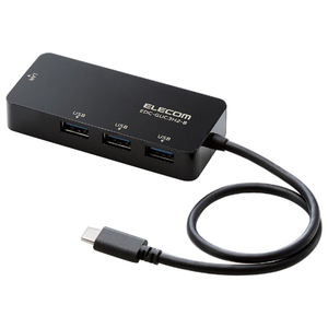 エレコム USB Type-C 1Gbps有線LANアダプター[USBハブ付き] ブラック EDC-GUC3H2-B-イメージ1