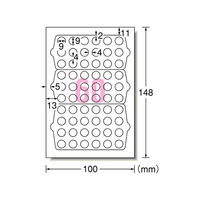 エーワン 手書きもプリントもできるラベル60面丸型12枚 F861200-26101