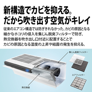 シャープ 「工事代金別」 6畳向け 冷暖房エアコン Airest ホワイト AY-R22PWS-イメージ7