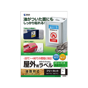 サンワサプライ レーザー用屋外ラベル 油面用 A4ノーカット 10枚 F114393-LB-ELM08-イメージ1