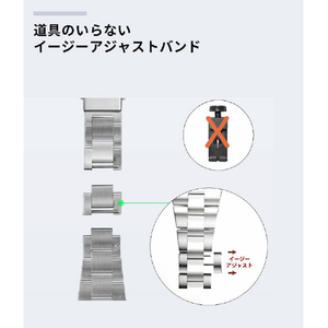 TF7 Apple Watch 41/40/38mm用イージーアジャスト メタルバンド ブラック TF72738-イメージ9