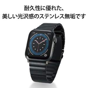 エレコム Apple Watch用フォーマルステンレスバンド(44/42mm) ブラック AW-44BDSS1BK-イメージ7