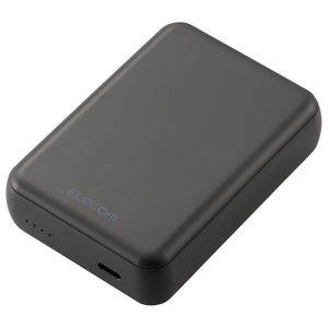 エレコム 超コンパクトモバイルバッテリー(10000mAh/3A/USB Type-C×1) ダークグレー DE-C49-10000DGY-イメージ1