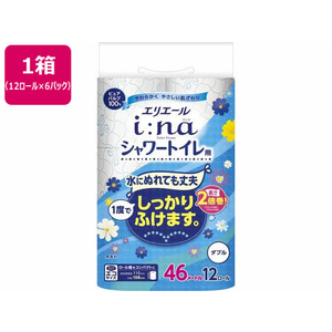 大王製紙 エリエール イーナ トイレットティシュー シャワー用ダブル46m12R×6 FC103RL-イメージ1