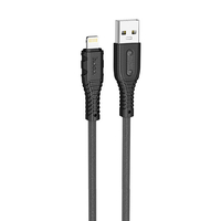 JTT hoco X67 nanoシリコンケーブル 2．4A USB-A to iOS(1．0m) ブラック X67-NANOSAL-BK