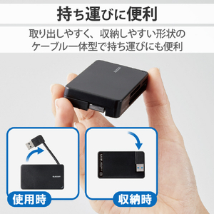 エレコム USB3．0対応メモリカードリーダー(ケーブル収納型タイプ) ブラック MR3-K303BK-イメージ3