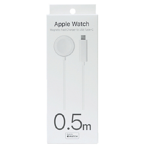 イツワ商事 MFI認証 Apple Watch用Type-C 充電ケーブル 0．5m ホワイト MAWC2205WH-イメージ2