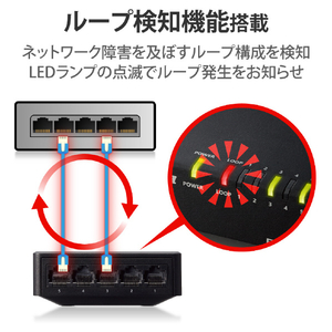 エレコム Giga対応5ポートスイッチ(プラ筐体/ACアダプター) ブラック EHC-G05PA4-B-イメージ5