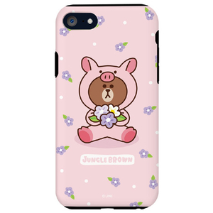 LINE FRIENDS iPhone SE3/SE2/8/7用LINE FRIENDSケース ブタ KCL-DPB002-イメージ1