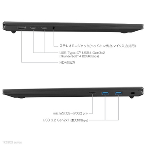 LGエレクトロニクス ノートパソコン LG gram オブシディアンブラック 17Z90S-MA78J2-イメージ13