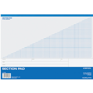 コクヨ セクションパッド(UNIFEEL)B4 5mm方眼通し罫50枚 F875340-ﾚ-510N-イメージ1