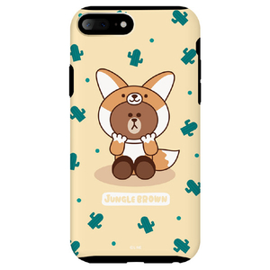 LINE FRIENDS iPhone 8 Plus/7 Plus用ケース ジャングル ブラウン キツネ KCL-DFB003-イメージ1