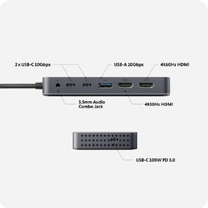 Hyper HyperDrive Next Dual 4K HDMI 7 Port USB-C ハブ HP-HD7002GL-イメージ2