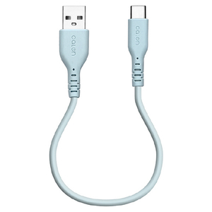 ラスタバナナ USB Type-A to USB Type-C シリコンケーブル(0．2m) calon スモーキーブルー R02CAAC3A06SBL-イメージ1