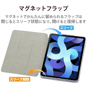 エレコム iPad Air 10．9インチ(第4世代)用ハイブリッドフラップケース スリープ対応 ブラック TB-A20MHVCFBK-イメージ8