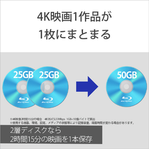 SONY 録画用50GB 片面2層 1-6倍速対応 BD-R DL追記型 ブルーレイディスク 10枚入り 10BNR2VJPS6-イメージ4